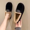 CRLAYDK Winter Women's Soft Faux Fur Lining Moccasins Suede House Warm Indoor Outdoor Loafers Slip On Ladies Work Flat Shoes