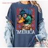 Merica Duck T Shirt Funny Patriotic Mallard Retro Usa Flag Long Or Short Sleeves Vintage Washed Breathable Versatile