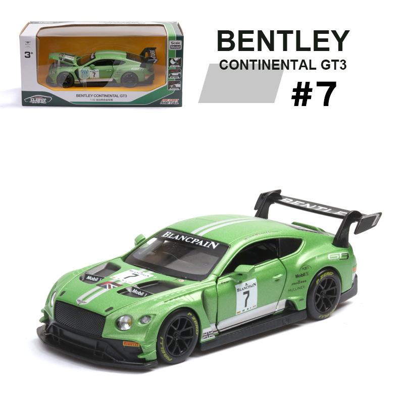 1/32 Scale Bentley Continental GT3 Diecast Car Model Toy, Pull Back Toy Vehicle with Sound and Light for Kids Toddler Boys Girls Gift Collection
