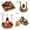 Landscape Playing House Miniatures Campfire Villa Scene Model Fairy Garden Decor Dollhouse Bonfire