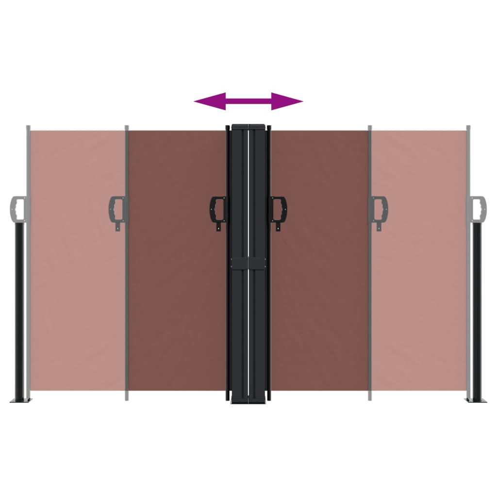 Retractable Side Awning Brown 140 x 1000 cm