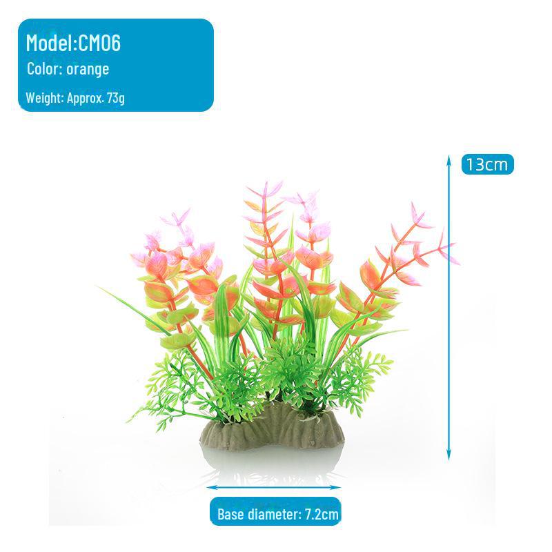Desktop Aquarium Decoration: CM Series Plastic Water Plants