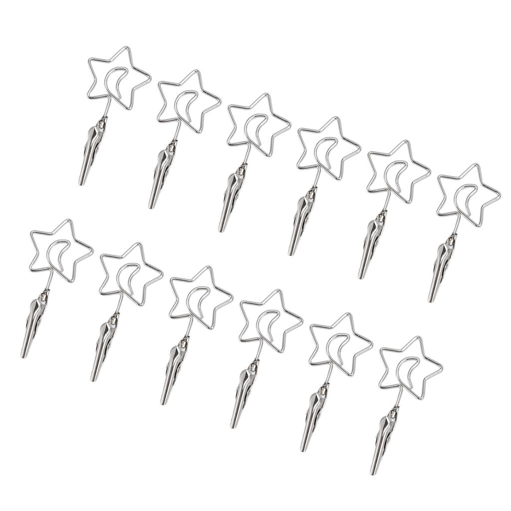 12pcs 2.8in Double Headed Memo Clip Metal Card Holder Wire Photo Clamp for Hanging Photo Display