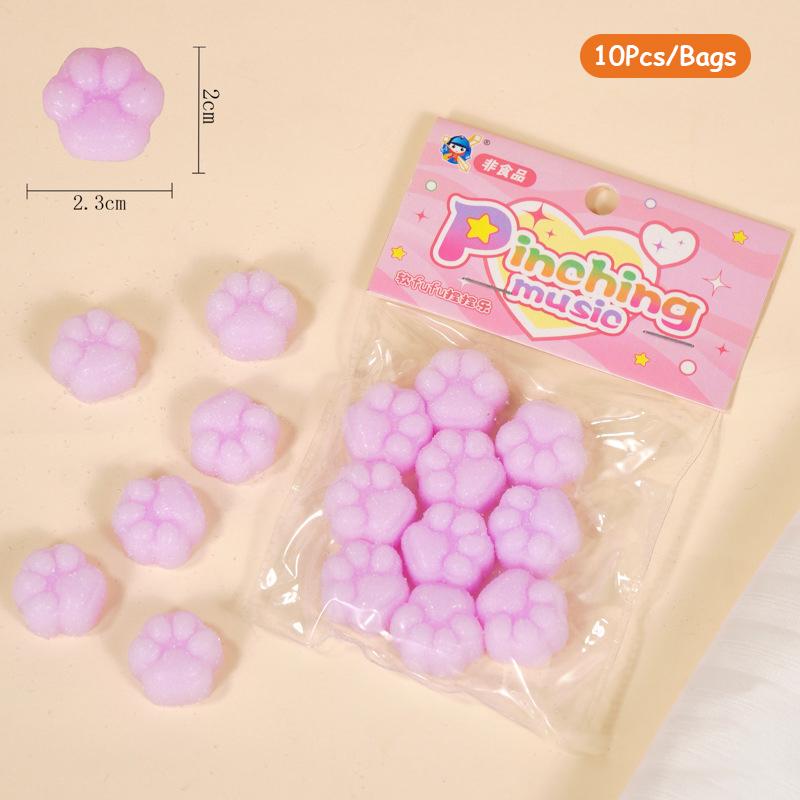 10Pcs Creative Fashion Cat Paw Slow Rebound Toy Cartoon Cute Soft Squeeze Toy Funny Decompression Toys Children Toys Gifts