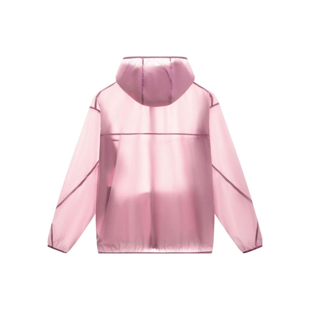 Li Ning China Color Series однотонная ветровка с капюшоном и длинным рукавом на молнии для мужчин, верхняя одежда светло-розового цвета AFDT163-6