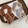 Luxury Neck Strap Flower Pattern Hair Band Fashion Silk Scarves