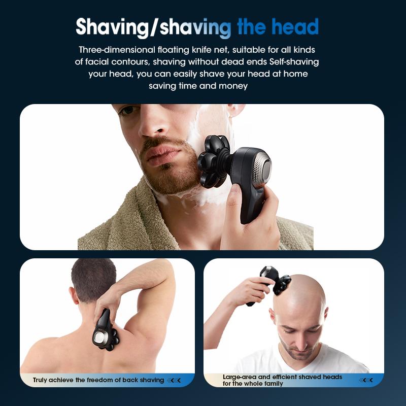 Electric Shaver Men's Body Hair Back Hair Trimmer 6 In 1 Multi-functional Beard Knife Hair Clipper Bald Head Machine