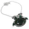 Moss Agate, Onyx Handmade 925 Sterling Silver Jewelry Necklace 18" O6v38