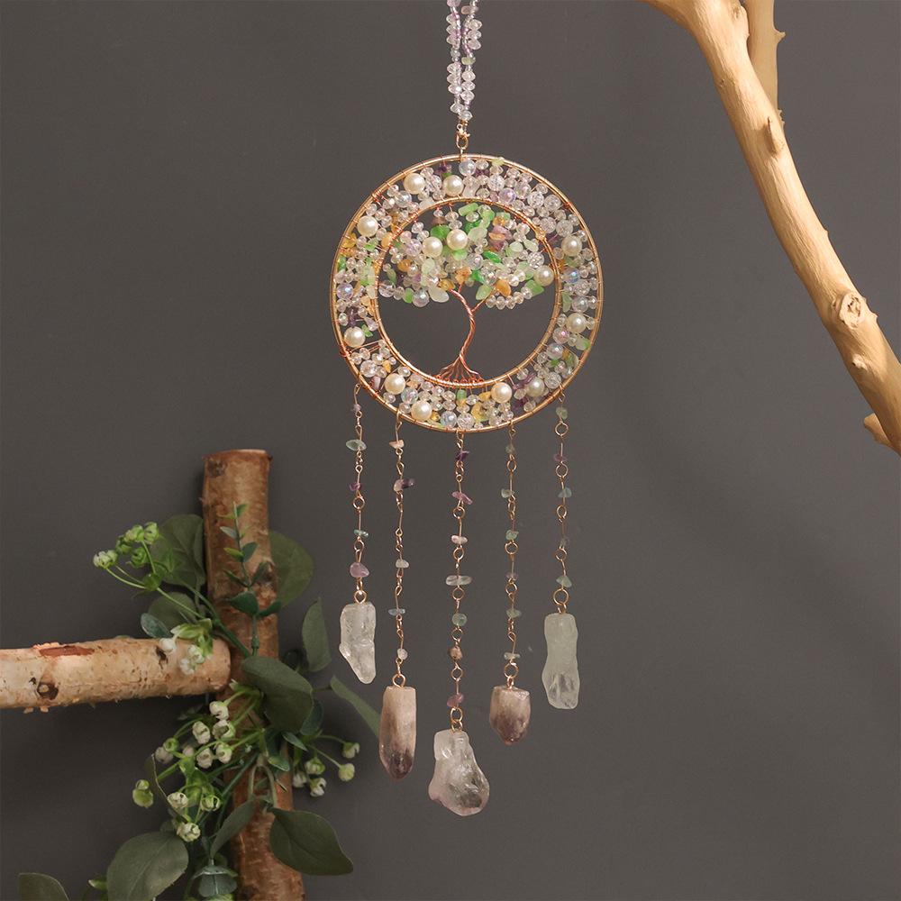Hot Sale Tree of Life Agate Sheet Crystal Handmade Tree of Life Craft Crystal Pendant