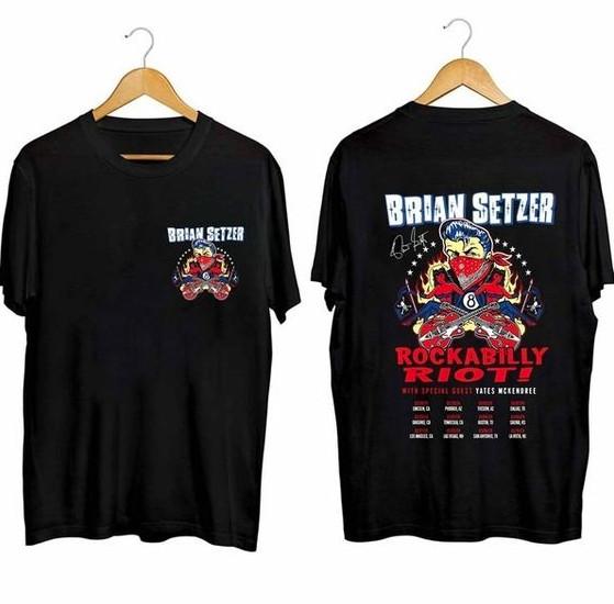 Футболка Brian Setzer 2024 Rioti Rockabilly Tour – С графикой спереди и сзади