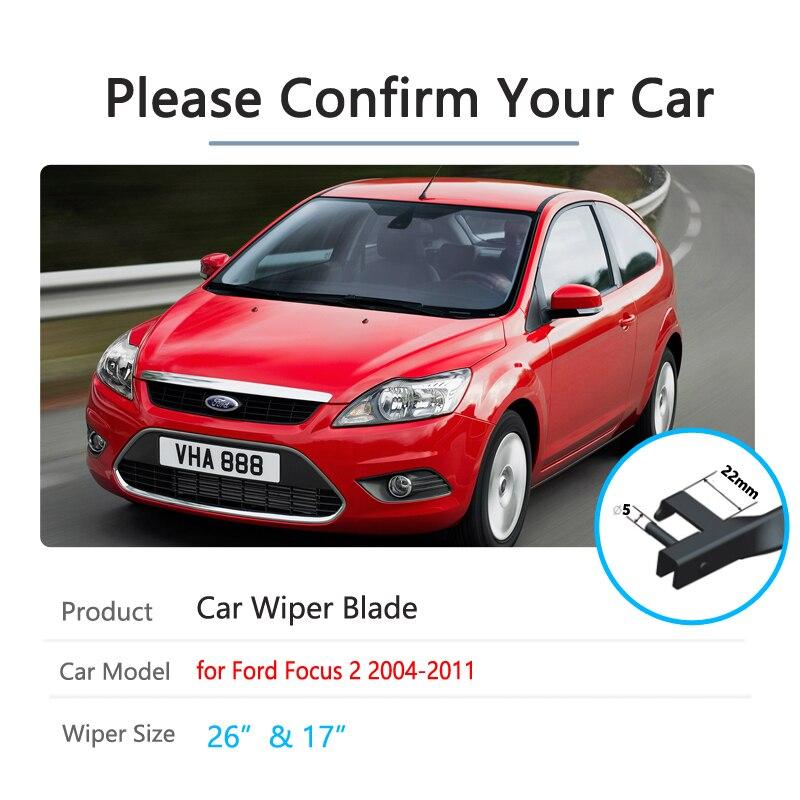 Дворники для Ford Focus 2 MK2 MK2.5 2004 2005 2006 ~ 2011, автомобильные щетки стеклоочистителя, резиновое переднее лобовое стекло, Стайлинг автомобиля
