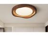 Wabi-Sabi Modern Walnut Ceiling Light - Minimalist Mid-Century Style, Dimmable for Bedroom