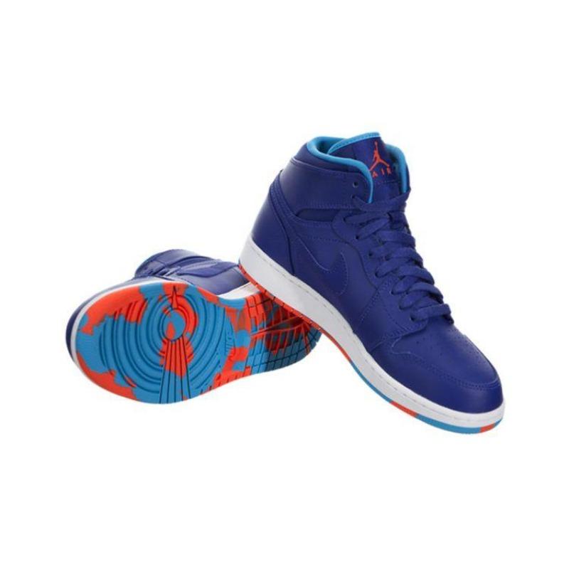 Air Jordan 1 Retro High "Deep Royal" GS кожаные высокие баскетбольные кроссовки королевско-синие унисекс 705300-433