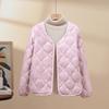 Women's Cotton V-Neck Jacket: Warm, Long-Sleeve Base Layer for Autumn/Winter, Socialite Style, Versatile Outerwear.