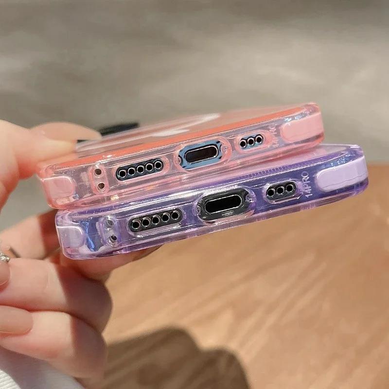 Роскошный прозрачный чехол-бампер с магнитами Magsafe для iPhone 11 12 13 14 15 16 17 Pro Max 16 Plus, с поддержкой беспроводной зарядки