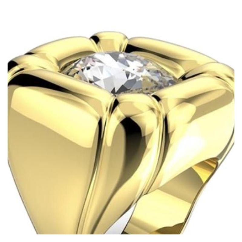 Swarovski Дизайн Логотипа Dulcis Хрустальное Кольцо Унисекс Пара Золотое 181050025624371