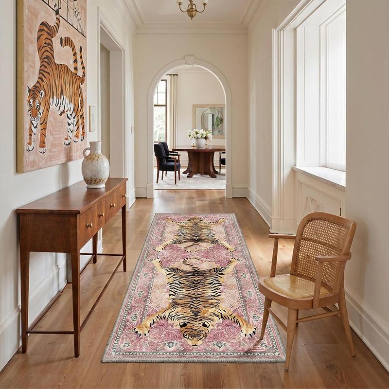 Hallway Carpet Runner Rug Corridor Long Carpets Machine Washable Non-Slip Floor Mat Bedside Mats Cheetah Animal Home Decor Rugs