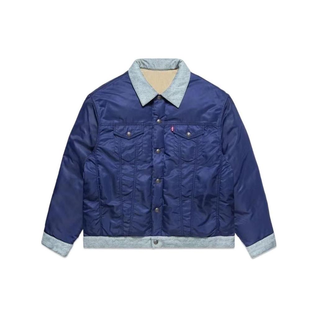 Коллаборация Levis X CLOT Куртка с длинным рукавом, сшитая, двусторонняя, унисекс, темно-синяя SESC230561