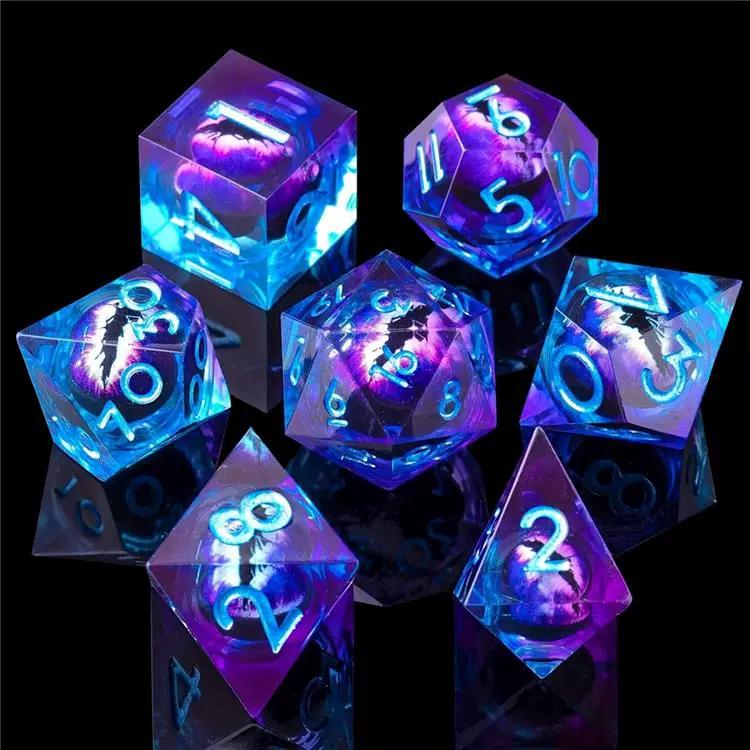 Pointed Resin Longan Movable Baldur's Gate Dice Set Dungeons & Dragons Board Game DND Cthulhu Running Group