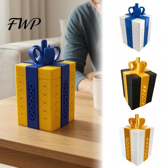 Sturdy 3D Printed Gift Cases Puzzle Box with Hidden Storage Compartment for Pranks And Multi Step Unboxing Puzzles Party Surprises, Reusable