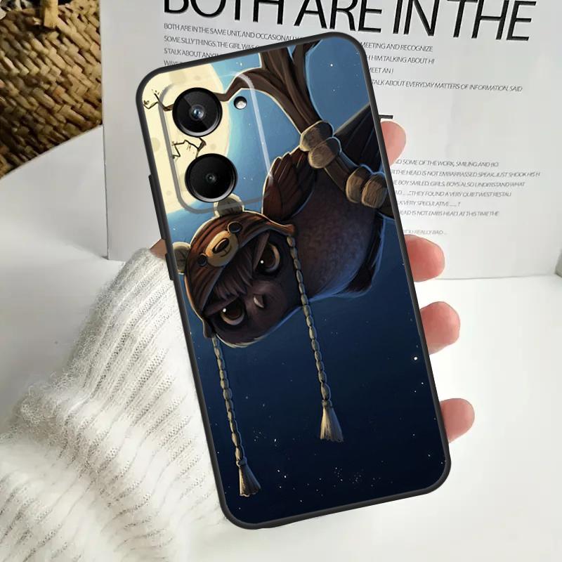 Милый чехол с рисунком совы для Realme C55 C53 C51 C35 C33 C30 C67 C21Y C25s C15 9 10 12 11 Pro Plus GT Neo5 Cover