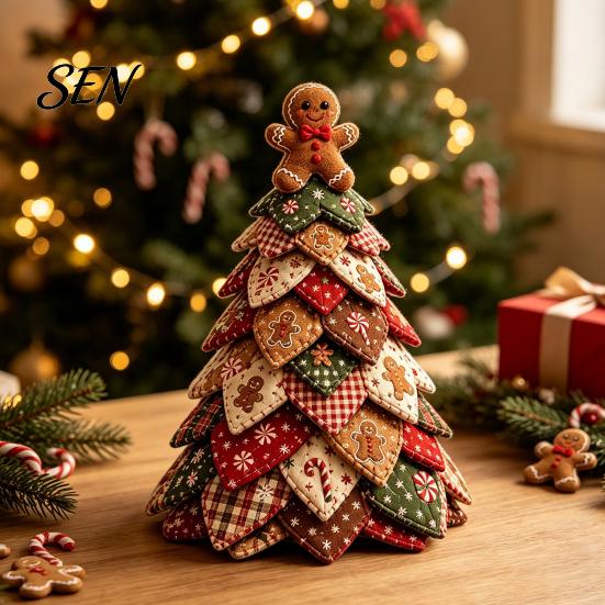 Набор для изготовления DIY стеганого дерева-украшения на Рождество, 3D пэчворк набор для рукоделия для начинающих, ручная настольная праздничная декорация со снеговиком/оленем