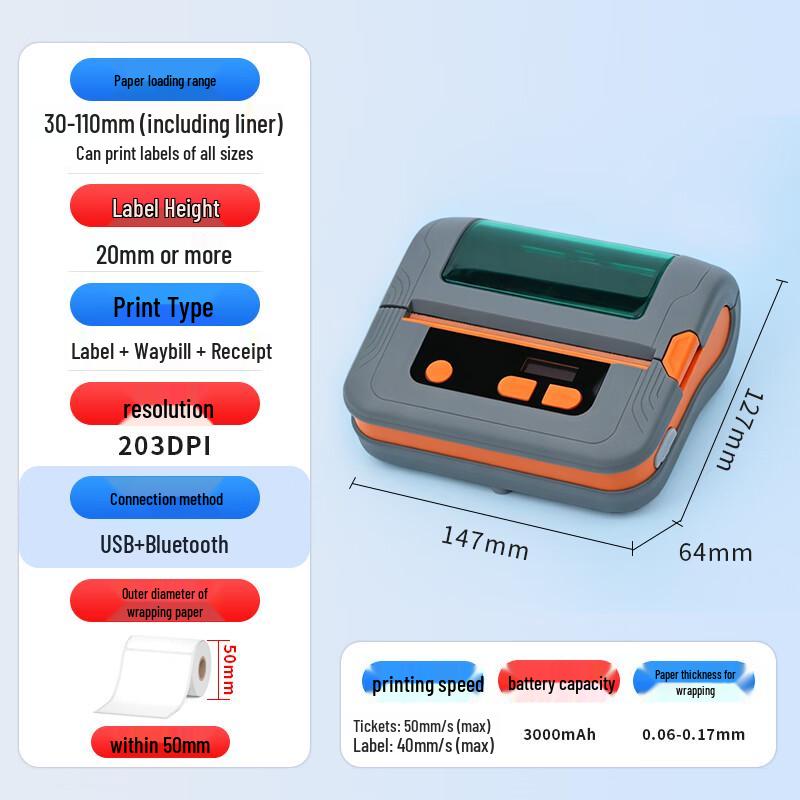Gprinter GP-M421 Portable Smart Label Printer CN plug (adapter included)