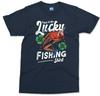 My Lucky Fishing T-shirt Funny Gift for Fisherman Dad Angler Carp Fish Angling
