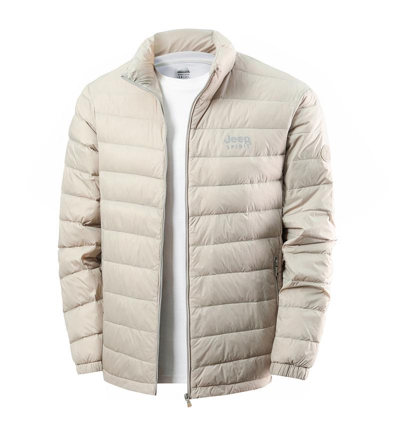 Jeep Men's 90% Duck Down Jacket - Stand Collar, Short, Warm Outerwear for Autumn & Winter