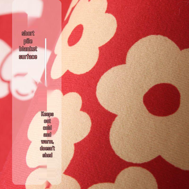 Red Wedding Room Non-Slip Bedside Rug - Double Happiness Design