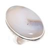 Russian Dendritic Gemstone Handmade 925 Sterling Silver Ring Size 7.5 D6o13