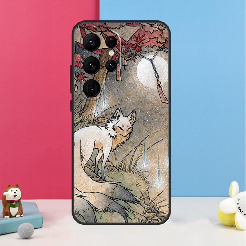 Kitsune Fox Art Case For Samsung Galaxy S24 Ultra S23 S22 S9 S10 Note 10 Plus Note 20 S20 FE S21 FE Cover
