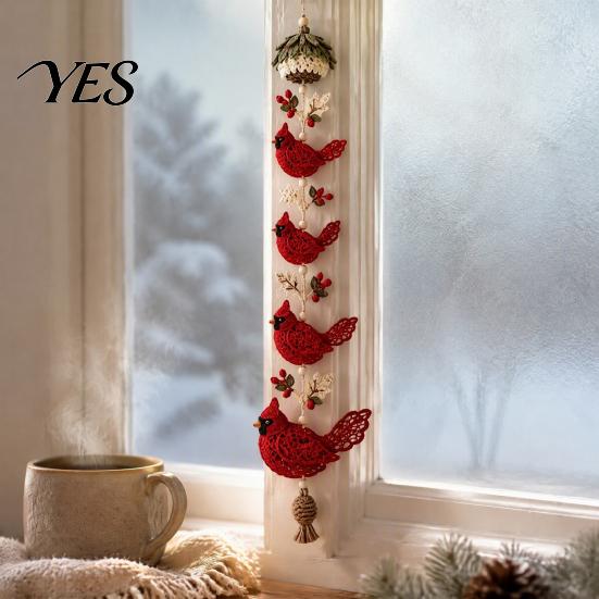 Artistic Hanging Pendant DIY Crochet Kit, Butterfly/Hummingbird/Bee/Cardinals/Dachshund/Halloween Theme, Decorative Handmade Relaxing Knitting Project