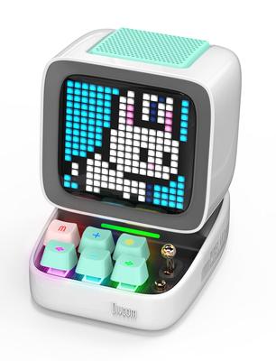 Портативный Bluetooth-динамик Divoom, дюймовый светодиодный экран, пиксельный DSP, беспроводной динамик, приложение, аудиомеханический, белый, Ditoo-Pro 3,55, дисплей, управление, HD, клавиатура,