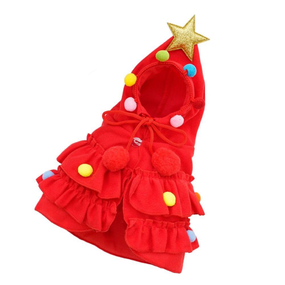 Santa Tree Costume Pet Cape Party Cosplay Pet Dress Up Clothes Christmas Dog Cloak