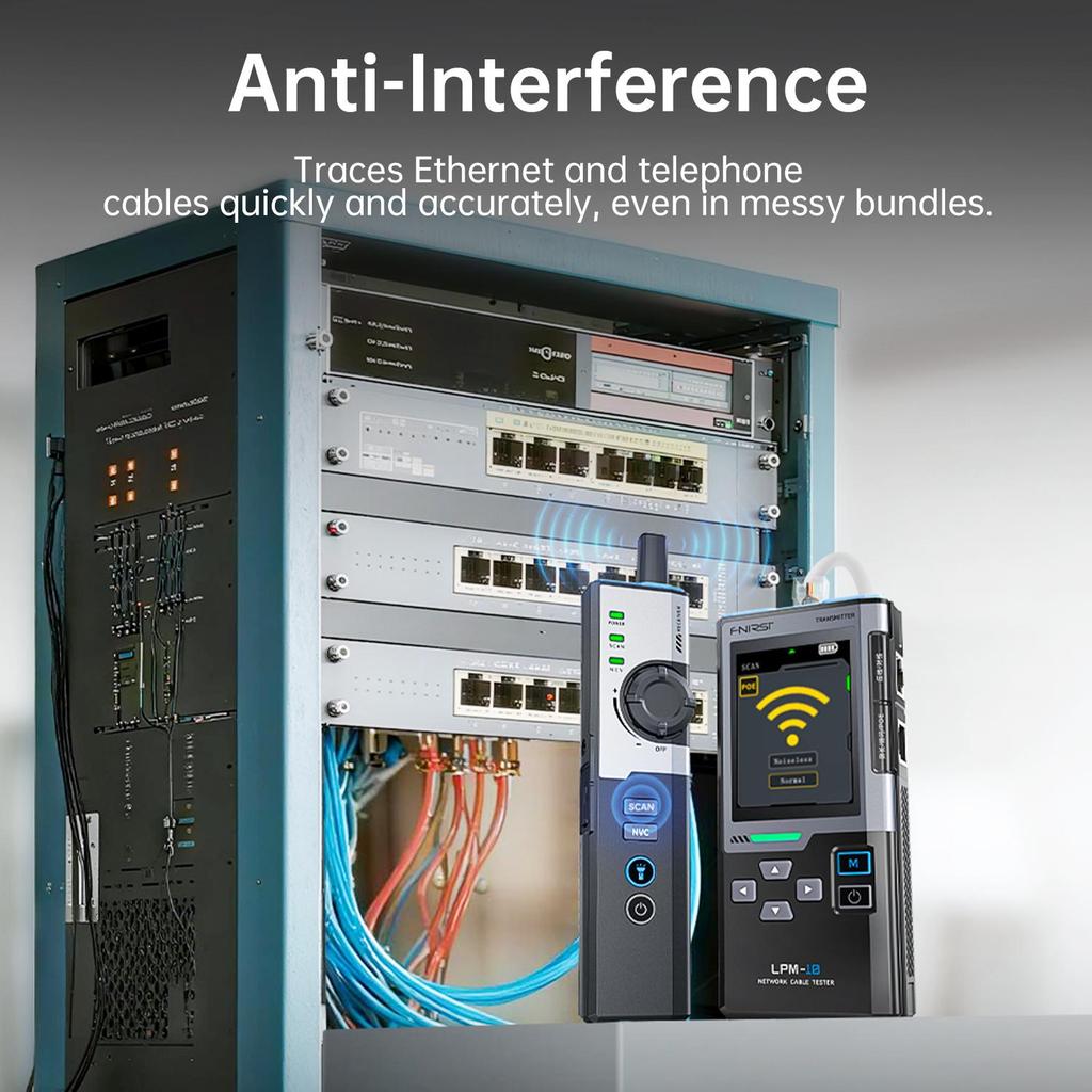 FNIRSI LPM-10A Искатель LAN-кабелей RJ45 RJ11 Тестер линий Порт мигания Тест длины Тест скорости Проверка PoE Устройство для отслеживания проводов