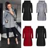 Plus Size Women Fashion Casual Autumn and Winter Zipper Plus Velvet Jacket Hooded Sweater Coats