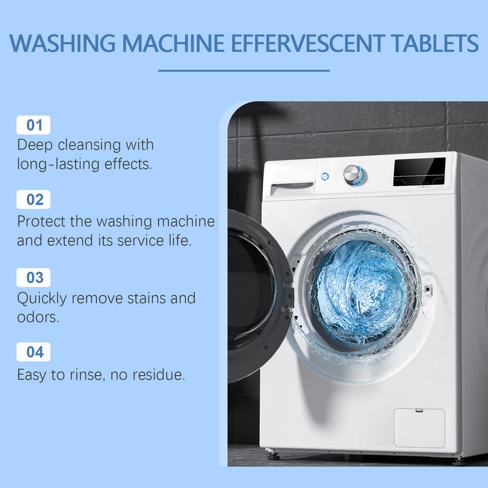 Washer Cleaner Tablets 12pcs Cleaning Tablets For Washing Machines Washing Machine Tub Cleaner Multifunctional Clothes Washer