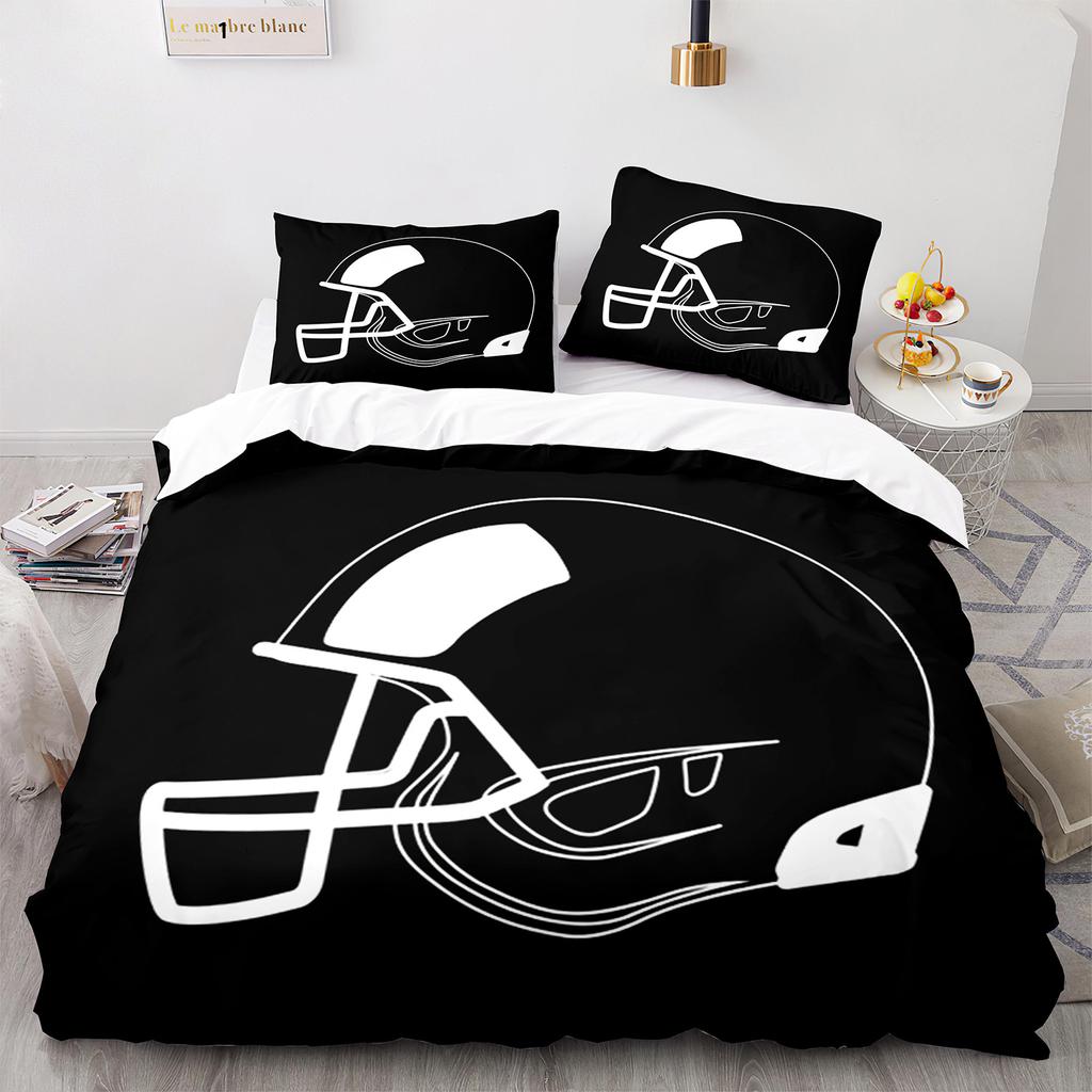 3PC America Football Bedding Microfiber Full/Queen/King/Twin Sport Duvet Cover Set for Boys Girls Teen Speed Victory Quilt Cover