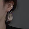Diamond Water Drop Tassel Ear Clips: Korean Non-Pierced Zircon Earrings with Light Luxury and Unique Style.
