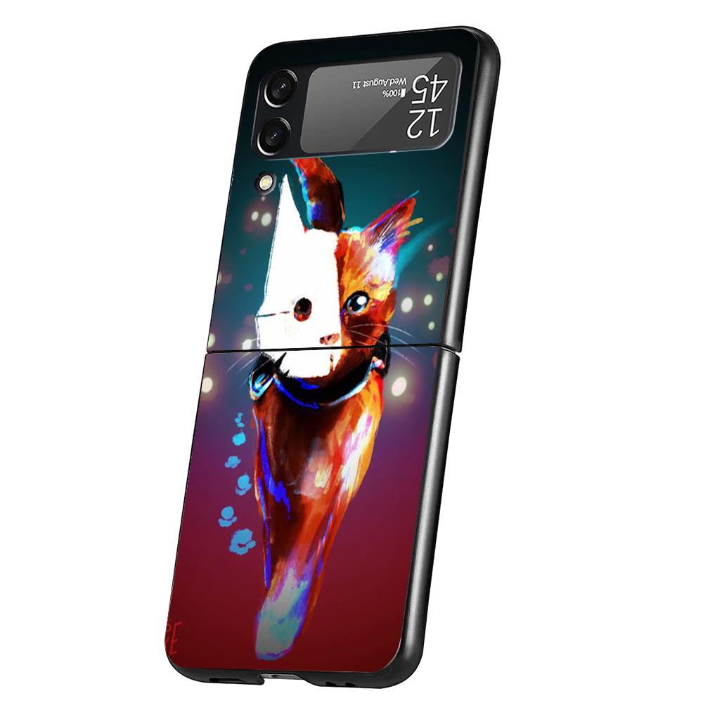 Stray Cat Game Phone Case For Samsung Galaxy Z Flip 7 6 5 4 3 5G Cover ZFlip7 ZFlip6 ZFlip4 ZFlip5 ZFlip3 Coque Fundas Galaxy Z