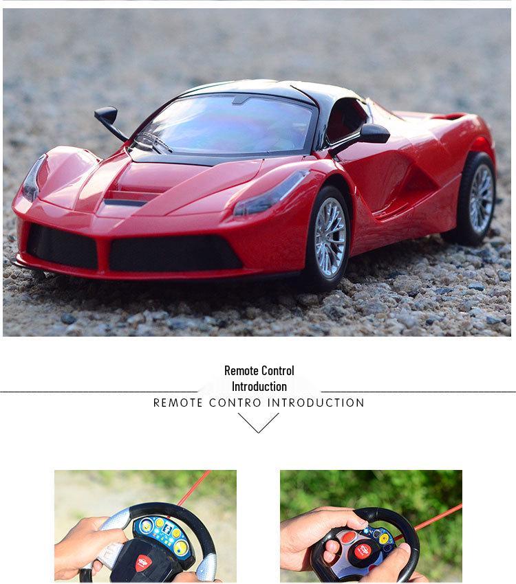 1:14 Машинка Ferrari на радиоуправлении с датчиком гравитации, классными огнями и открытием дверей одной кнопкой для детей.
