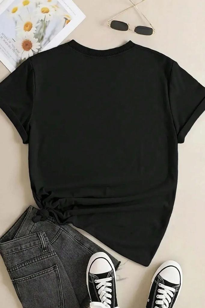 Женская стильная футболка большого размера с принтом в виде сердечек, футболка больших размеров