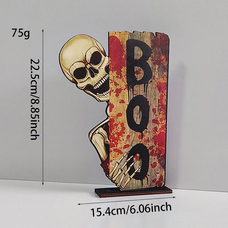 1 шт. Винтажные деревянные украшения на Хэллоуин - Готический крест, привидение, настольное украшение для жуткой вечеринки, креативный декор для дома