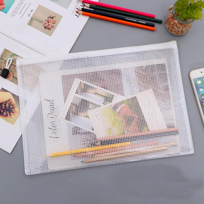 10 шт. сетчатый мешок на молнии сумка для документов водонепроницаемые папки на молнии A6/A5/A4/A3 школьные канцелярские принадлежности пенал сумки для хранения