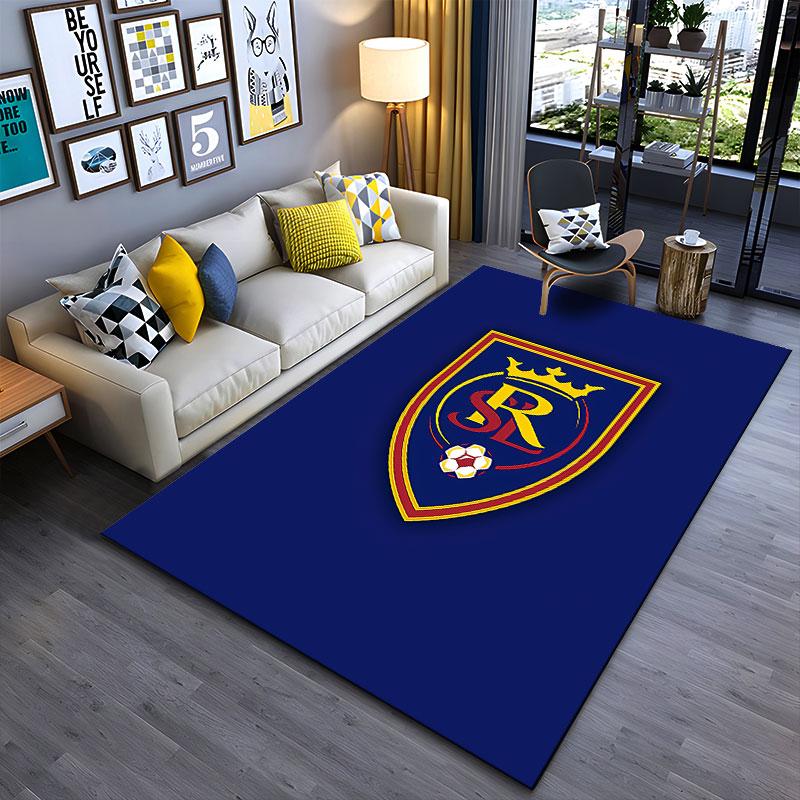"Blue Crest with Crown & Ball" suitable as a non-slip mat for the living room or bedroom sofa