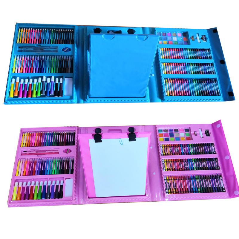 208pcs Children's Brush Watercolor Pen Set Gift Box Stationery Painting Set Gift