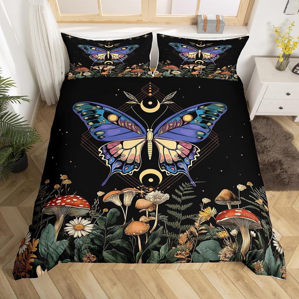 Comforter Boho Butterfly Twin Kingstar Moon Starry Sky Galaxy Bedding Set For Boy Girlcute Mushroom Daisy Flower