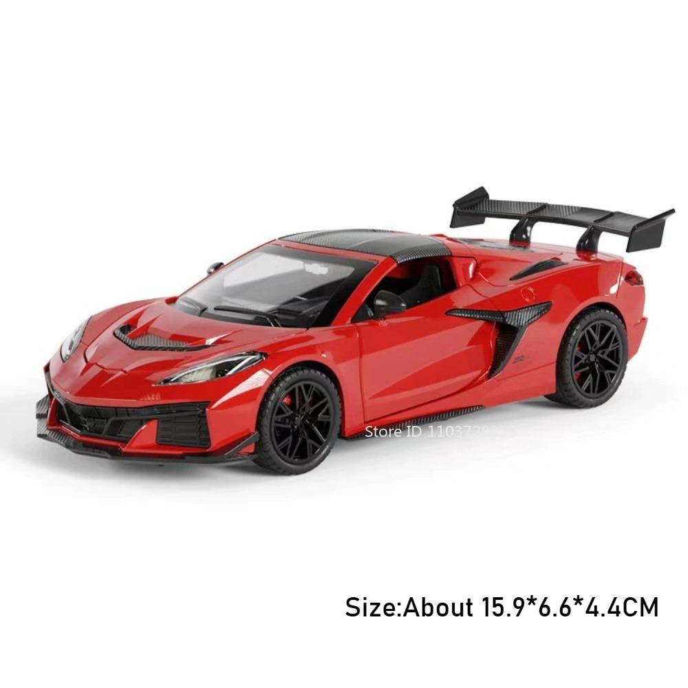 1:32 C8 ZR1X M4 Miniature Sports Car Model Toys Alloy Diecast Rubber Tires Doors Opened Pull Back Collection Supercars Gifts