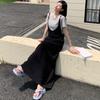 Women 2025 Plus Size Solid Dress Summer Vintage Dress Basic Sleeveless Long Casual Loose Dress Maxi